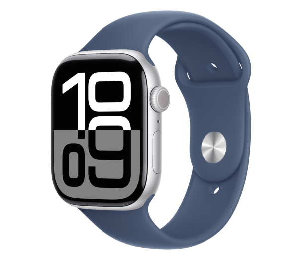 APPLE Watch 10 GPS + Cellular 46mm koperta z aluminium (srebrny) + pasek sportowy rozmiar S/M (denim) - 1278180 - zdjęcie